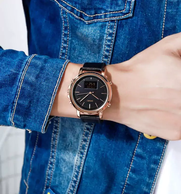 SKMEI 1652 leather strap watch