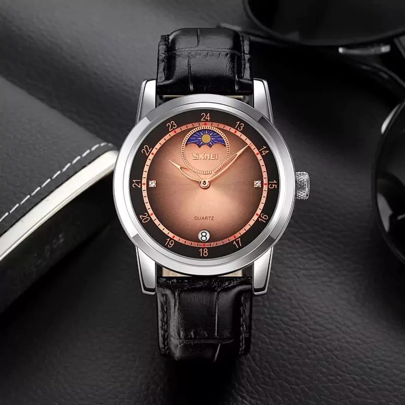 SKMEI 9300 Quartz Moon phase Watch