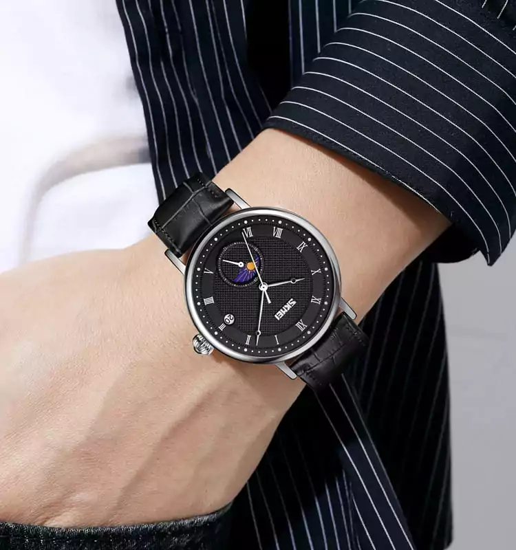 SKMEI 9308 Black Dial Elegance