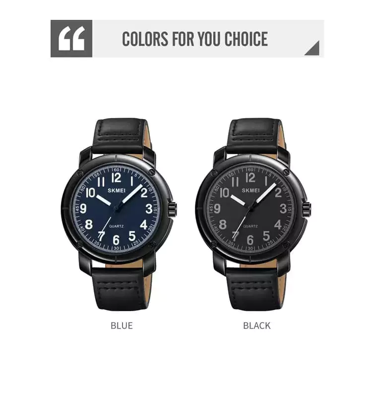 SKMEI 1987 LEATHER STRAP WATCH