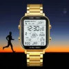 SKMEI 1888 Pedometer Calorie Counter Gold Watch