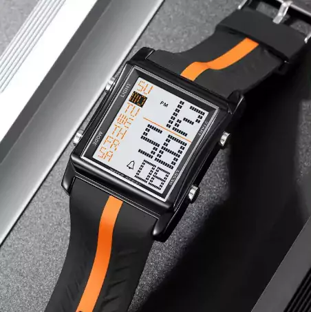 SKMEI 2207 black orange strap watch