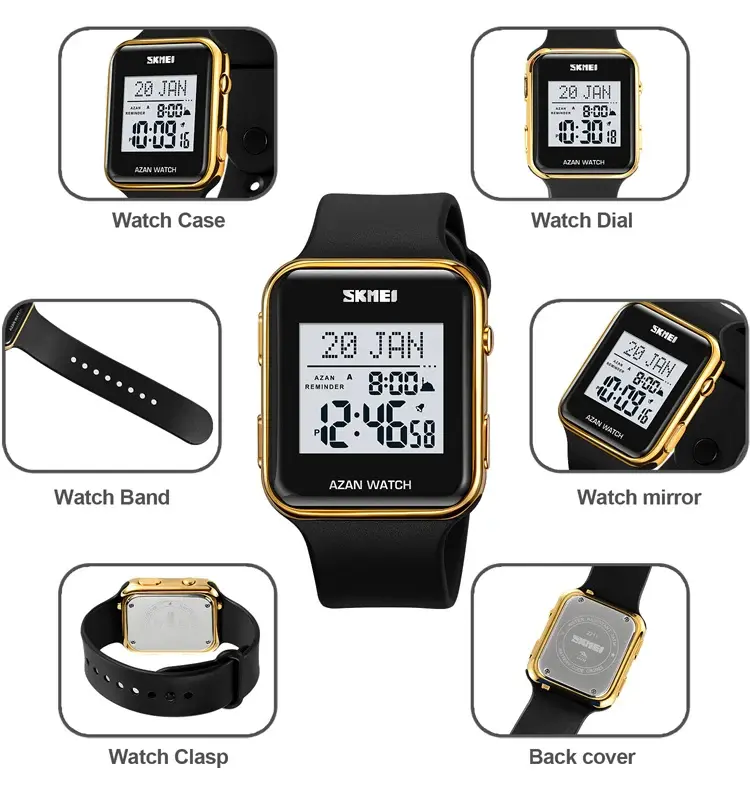 SKMEI 2211 azan prayer time watch features