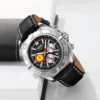 SKMEI 9322 silver black leather strap watch