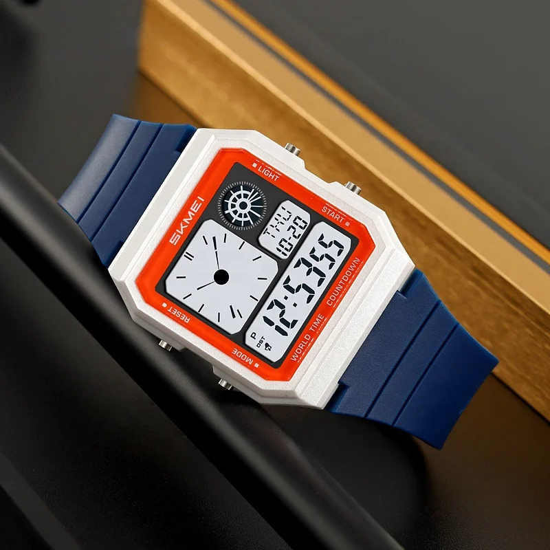 SKMEI 2347 white dark blue Square watch