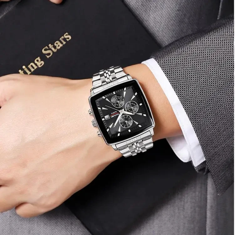 SKMEI 2434 Square dial stainless steel watch